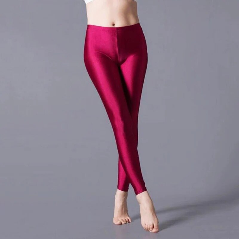 Peris Gems  YG12 Wine Red / L Neon Candy Colored Elastic Leggings for Women SHEIN Amazon Temu