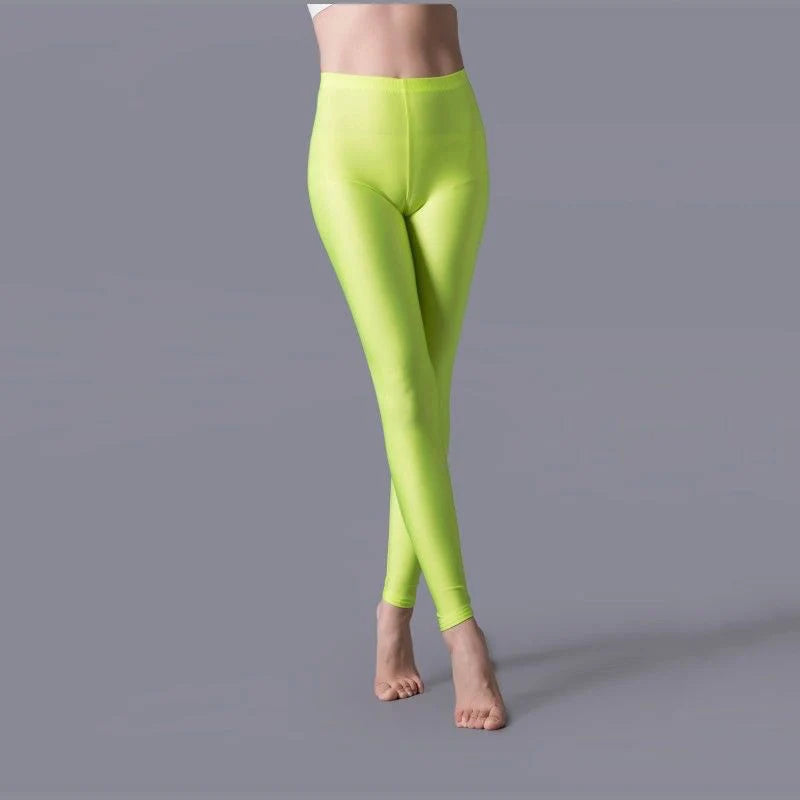 Peris Gems  YG14FluorscentYellow / L Neon Candy Colored Elastic Leggings for Women SHEIN Amazon Temu